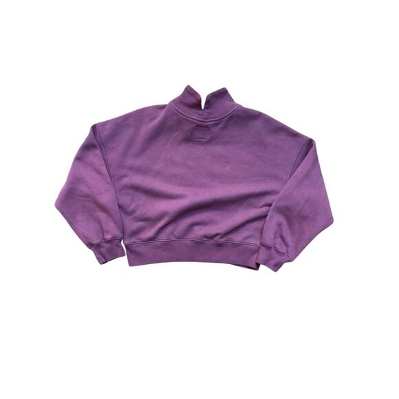 Abercrombie & Fitch Purple Essential Sunday Mock Crew Sweatshirt Size Small - Picture 4 of 5